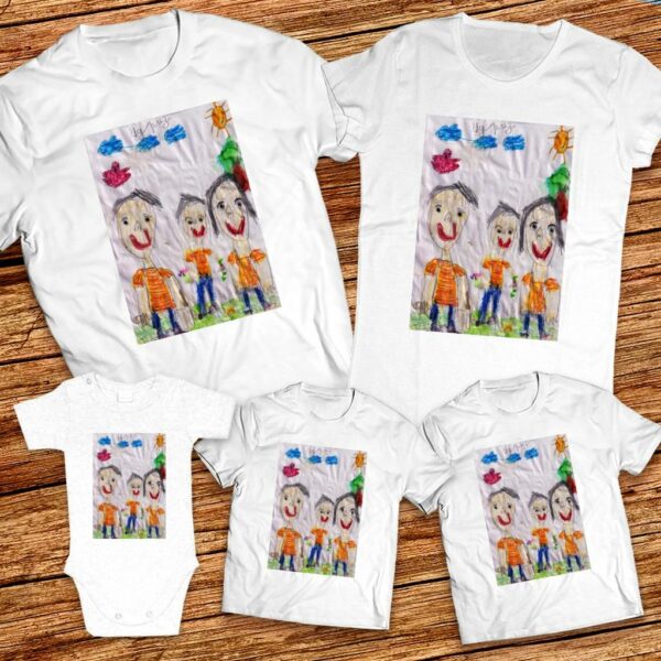 Тениски с щампa с детска рисунка на Идриз Адем Адем, ПДГ- с. Средна махала
