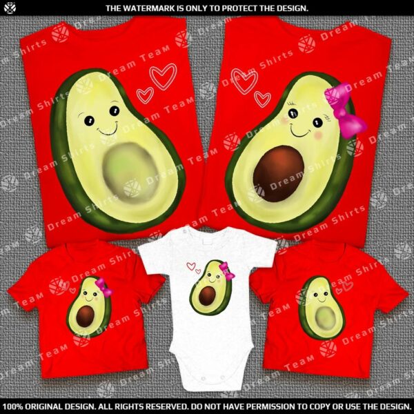 Семейни тениски с щампа -Авокадо