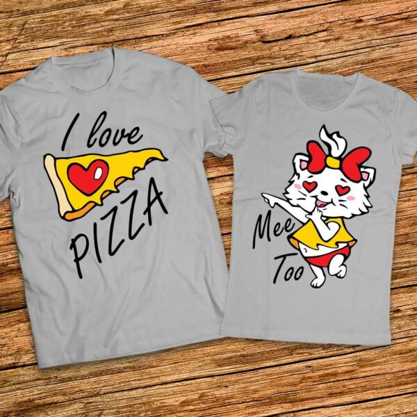 За Любители на пицата - Забавни тениски - I love Pizza - Me too - Image 4