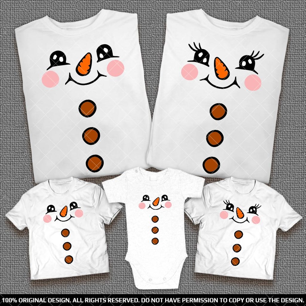 Еднакви Коледни и Новогодишни тениски със Снежко за Мама, Татко и децата