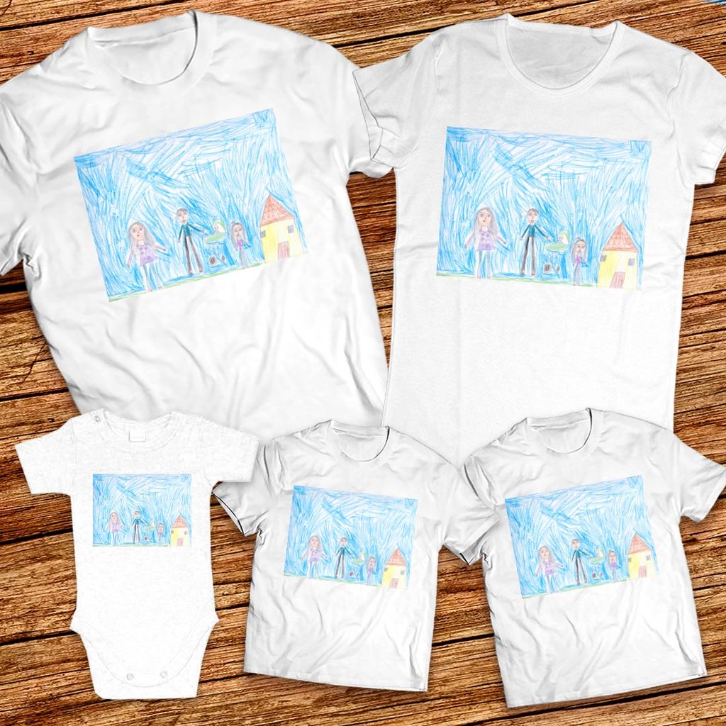Тениски с щампа с детска рисунка на Мелани Венциславова Атанасова 7г. гр. Ботевград