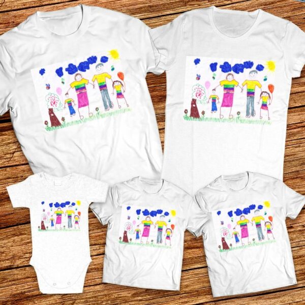 Тениски с щампа с детска рисунка на Стефани Попова гр. Русе