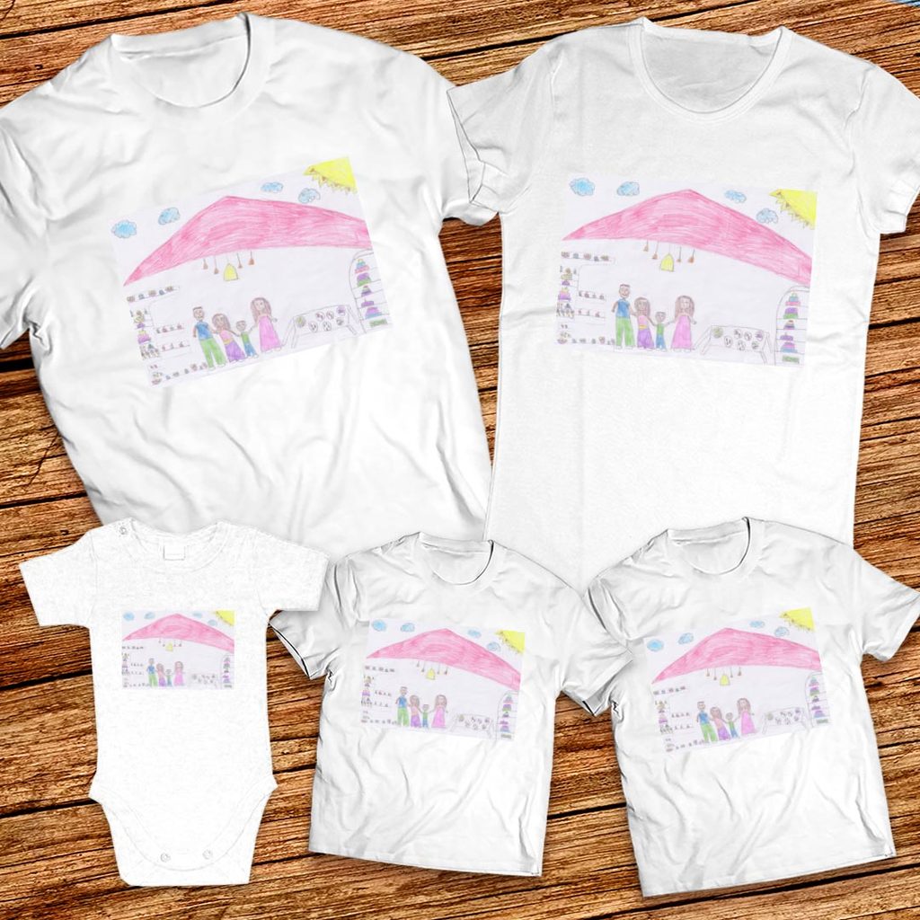 Тениски с щампa с детска рисунка на Инджи Бейти Хабибула на 11г. от гр. Айтос