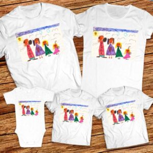 Тениски с щампа с детска рисунка на Преслава - Преси 6г. гр. Кнежа