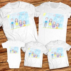 Тениски с щампи с детска рисунка на Цветелина Христова Георгиева 7г. гр. Ботевград