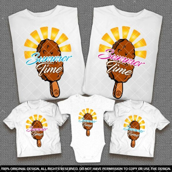 Еднакви Тениски за Семейства и Компании със Сладоледи Summer Time