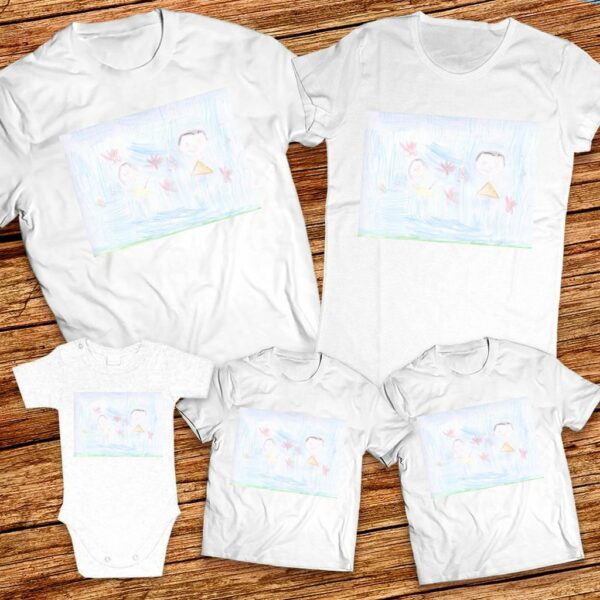 Тениски с щампа с  детска рисунка на Зенан Актан Рафкъ 6г. гр. Тервел