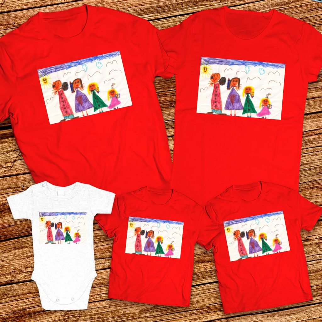 Тениски с щампа с детска рисунка на Преслава - Преси 6г. гр. Кнежа