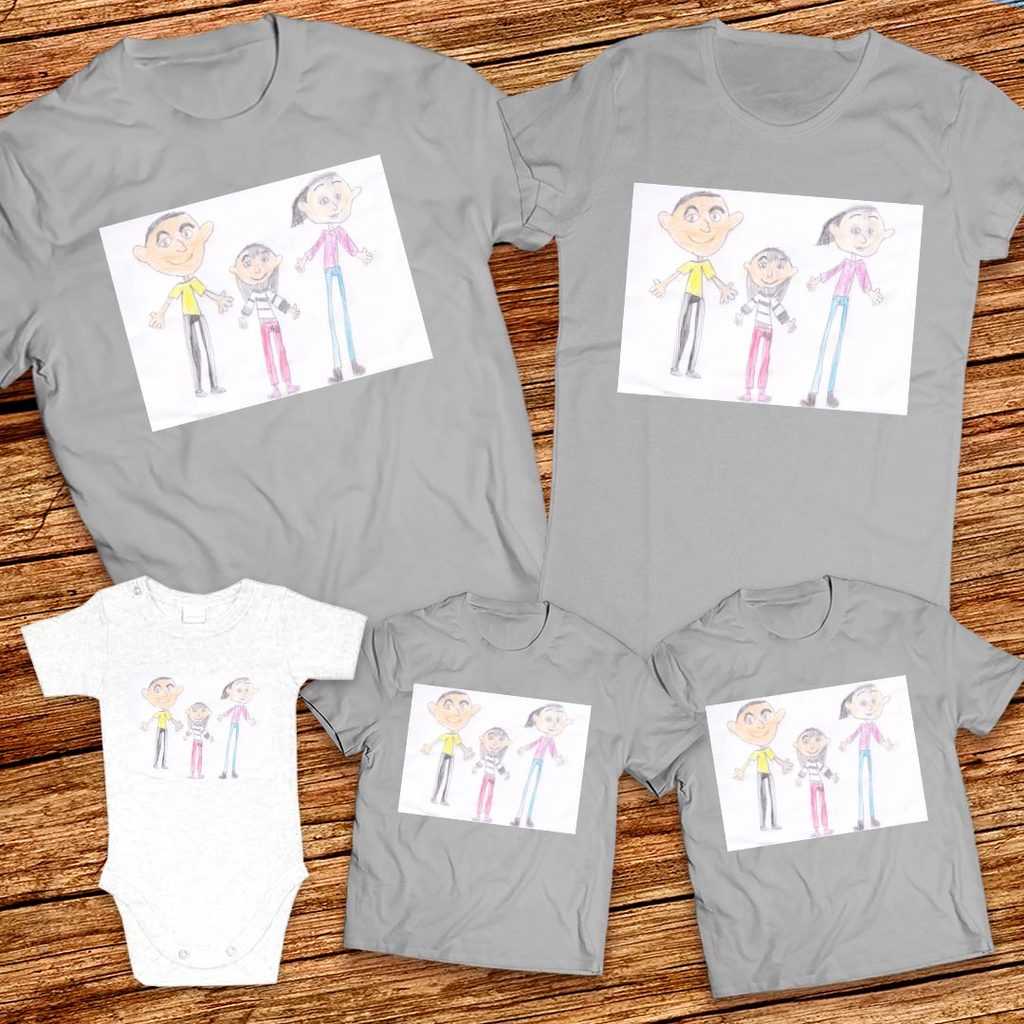 Тениски с щампа с детска рисунка на Калина Десиславова Делчева гр. Шумен