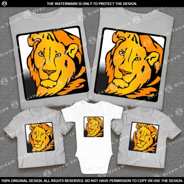 Забавни Семейни тениски с Лъв