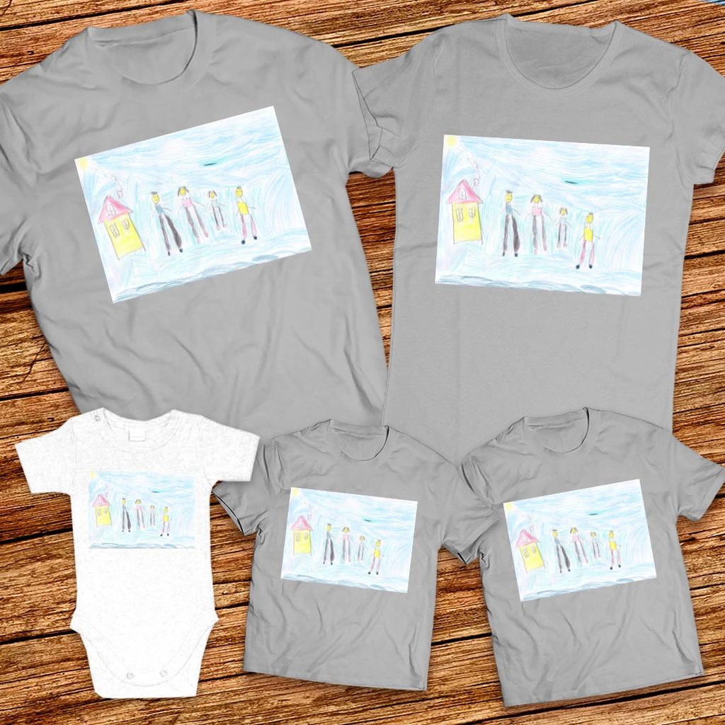 Тениски с щампи с детска рисунка на Милен Павлинов Маринов 7г. гр. Ботевград