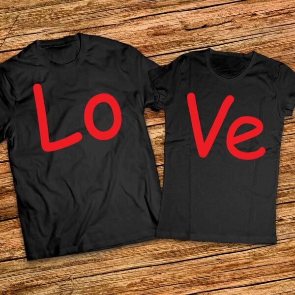 Комплект за него и нея - Love - Тениски за влюбени - Любов