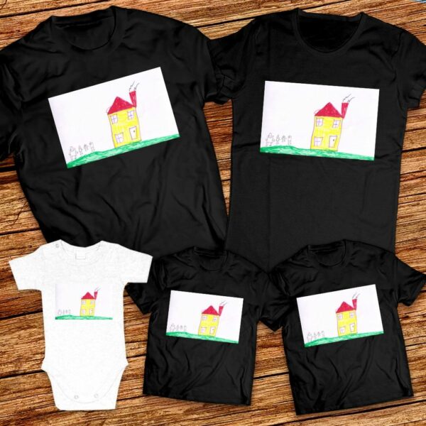 Тениски с щампа с  детска рисунка на Дани Венци Борисов 8г. с. Чепинци