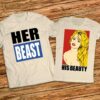 Подарък за влюбени - Комплект тениски Her Beast - His Beauty - Красавицата и цвяра - Image 4