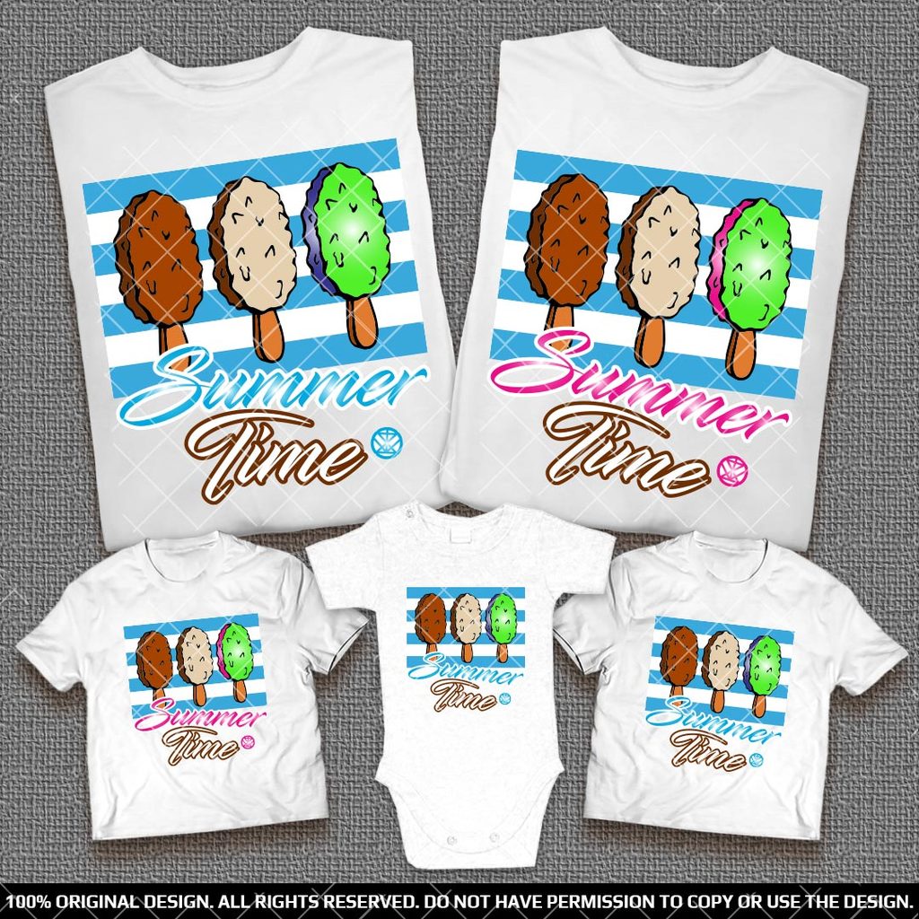 Еднакви Тениски за Семейства и Компании със Сладоледи