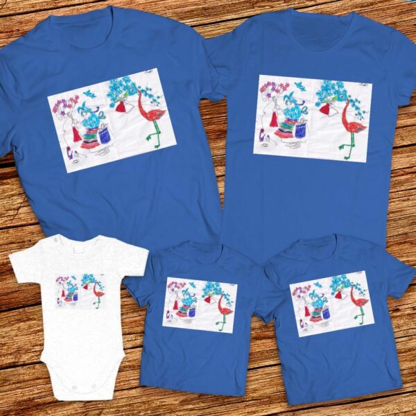 Тениски с щампa с детска рисунка на Иван Юнчов на 6г..._