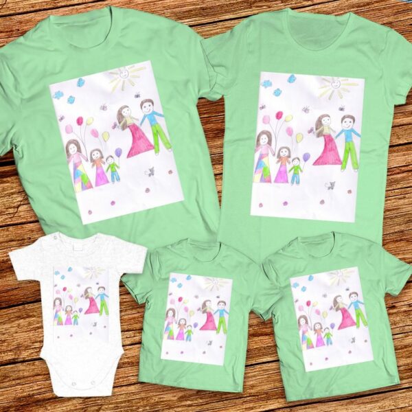 Тениски с щампа с  детска рисунка на Йоана Ангелова Йосифова 6г. гр. Луковит