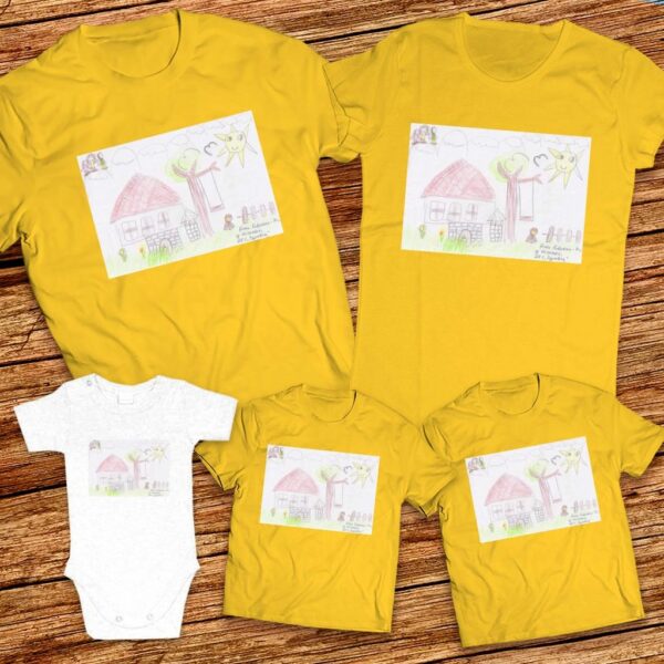 Тениски с щампa с детска рисунка на Никол Ковачева на 7г. от гр.Казанлък