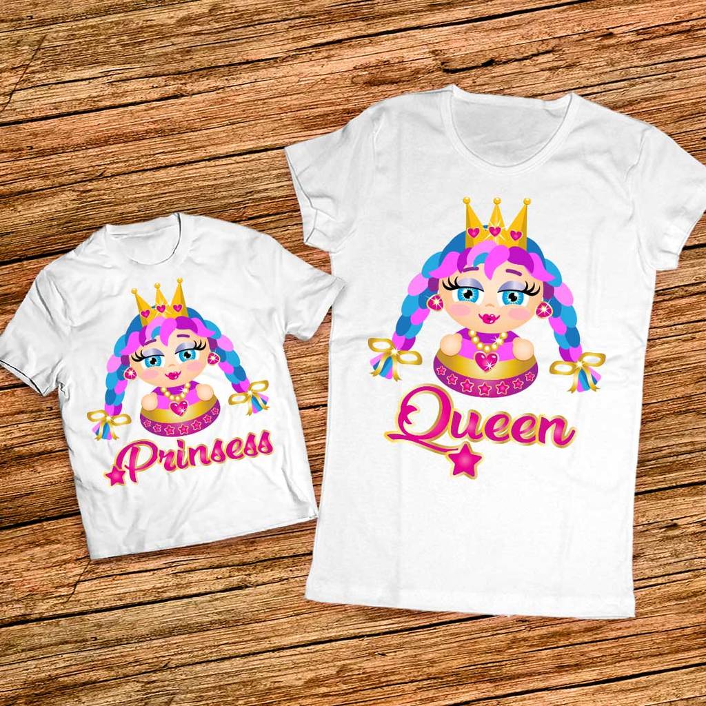 Комплект мама и дете Кралица и Принцеса, Тениски Мама и Аз