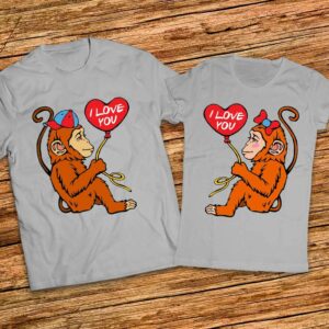 Комплект тениски за влюбена двойка - I love you