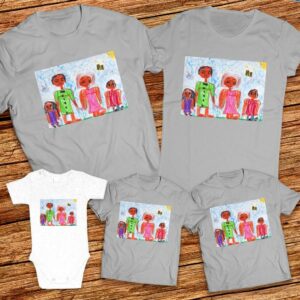Тениски с щампa с детска рисунка на Ивайла Мартинова Райкова на 6 години от гр. Велико Търново