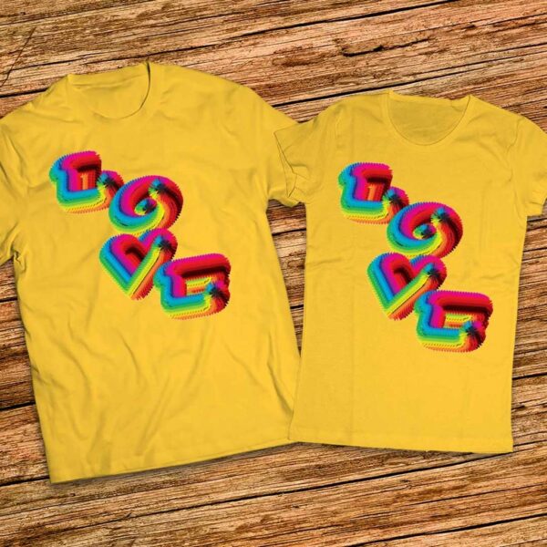 Еднакви тениски за мъж и жена - Love - Любов