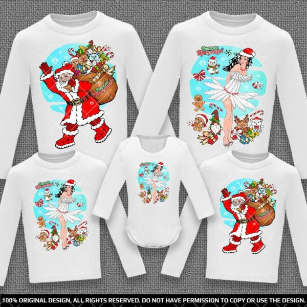 Семейни блузи с дълъг ръкав с Дядо Мраз и Снежанка