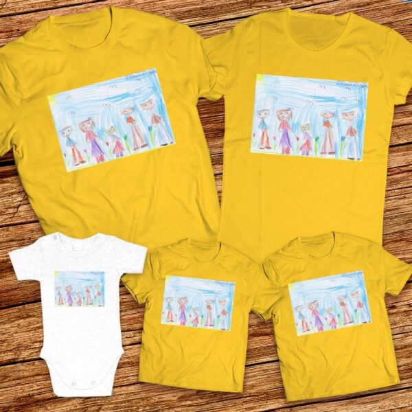 Тениски с щампa с детска рисунка на Никол Георгиева на 6г. от гр. Казанлък