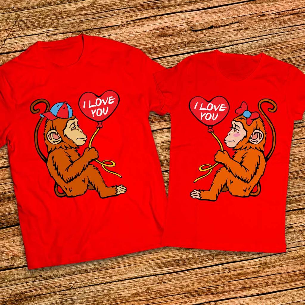 Комплект тениски за влюбена двойка - I love you