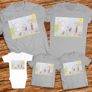 Тениски с детска рисунка на ВЕЛМИРА ХРИСТОВА на 6 години