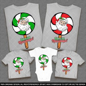 Семейни тениски с Коледни близалки - Весели празници