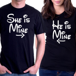 Тениски за двойки - Той е мой, Тя е моя - Black