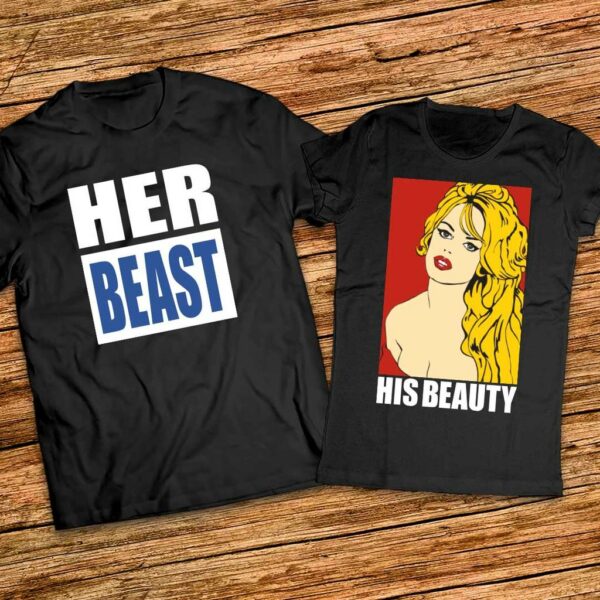 Тениски Красавицата и Звяра - His Beauty - Her Beast - Комплект за Него и Нея