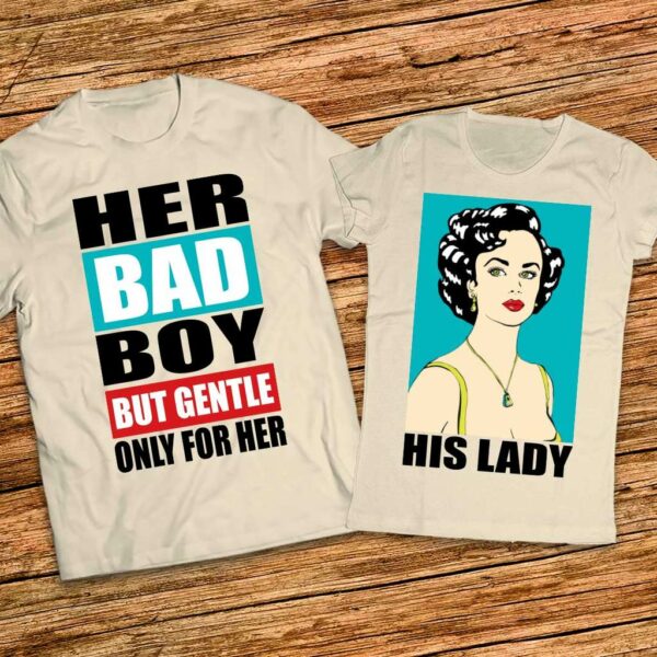 Тесники с щампи и надписи за двойки - Her Bad Boy - His Lady - Image 3