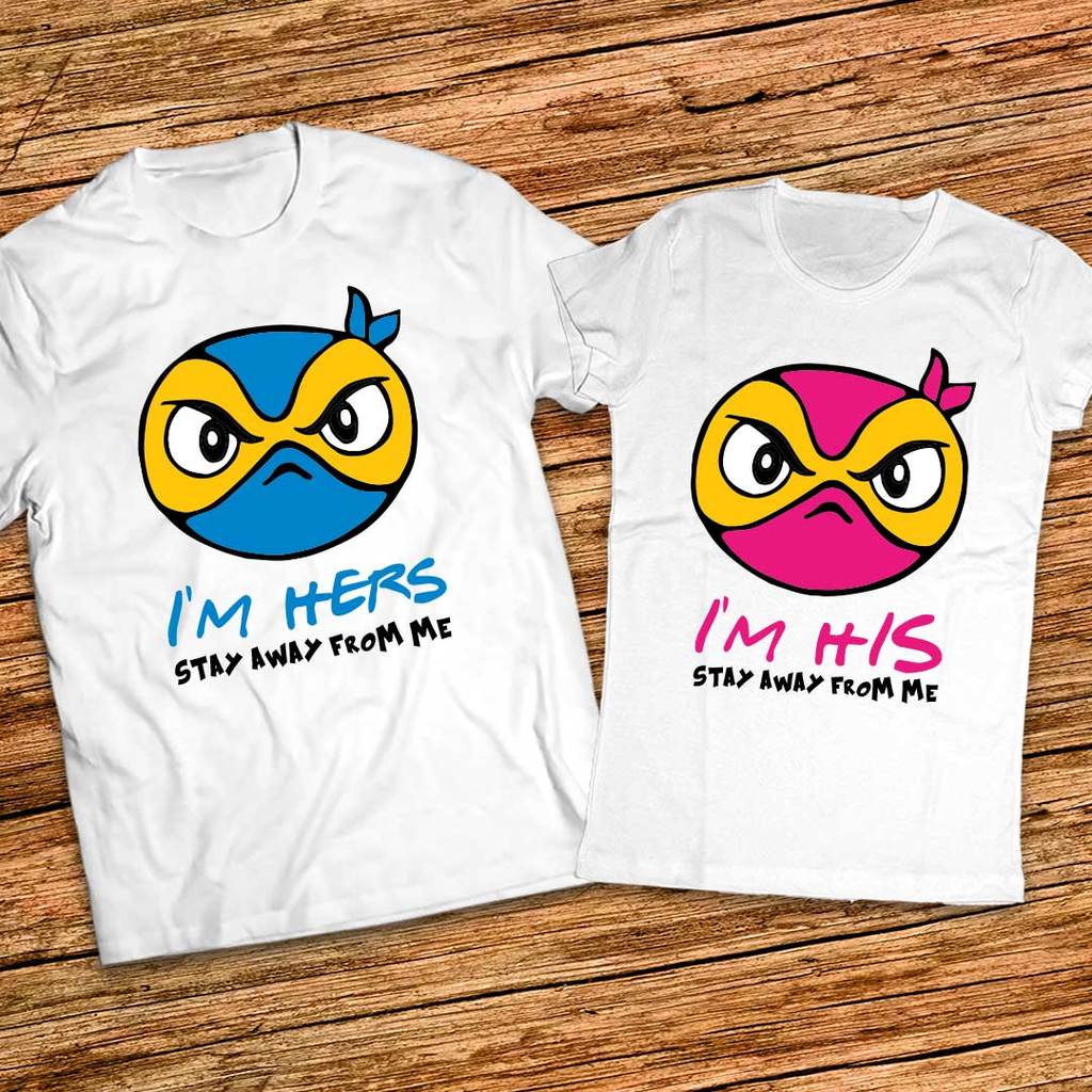 Забавни тениски I am His - I am Hers - за него и нея с емотикони