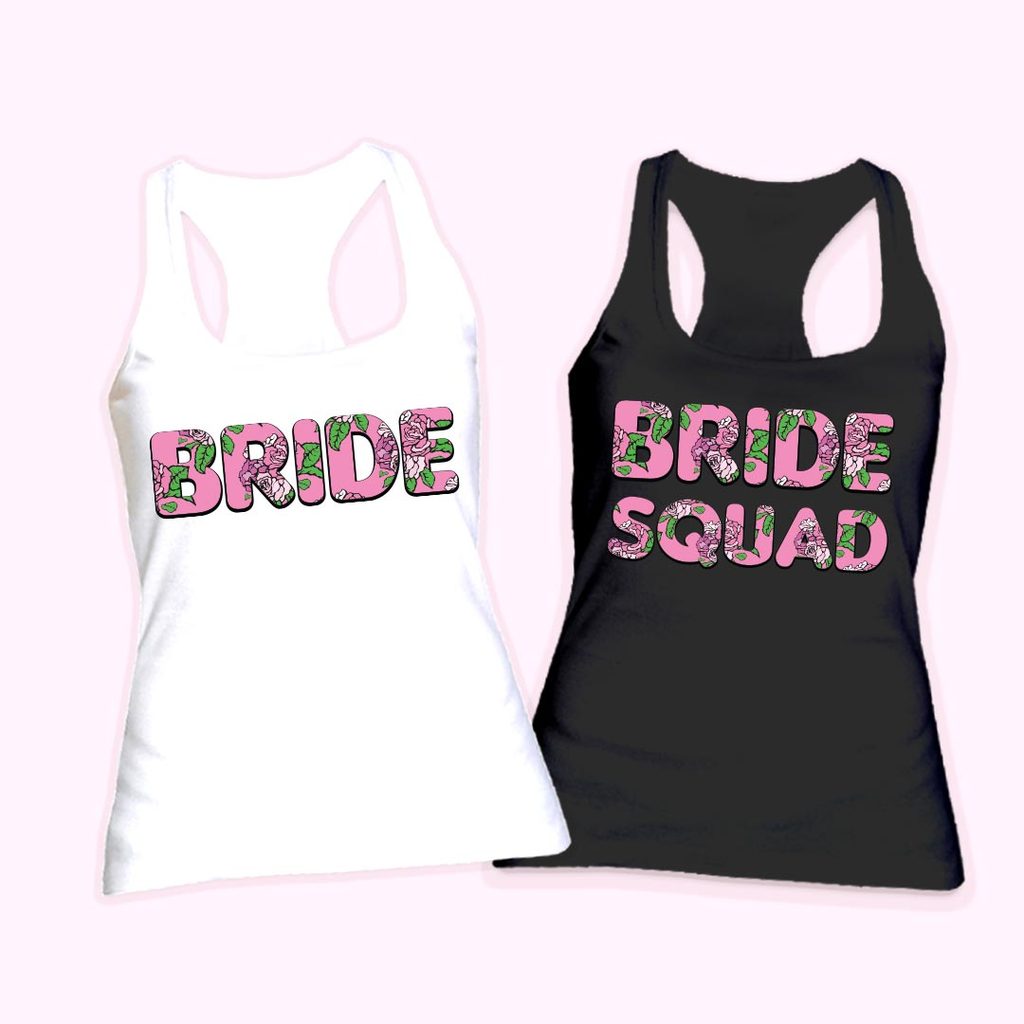 Дамски потници за Моминско парти с дизайнерски надпис -Bride & Bride Squad
