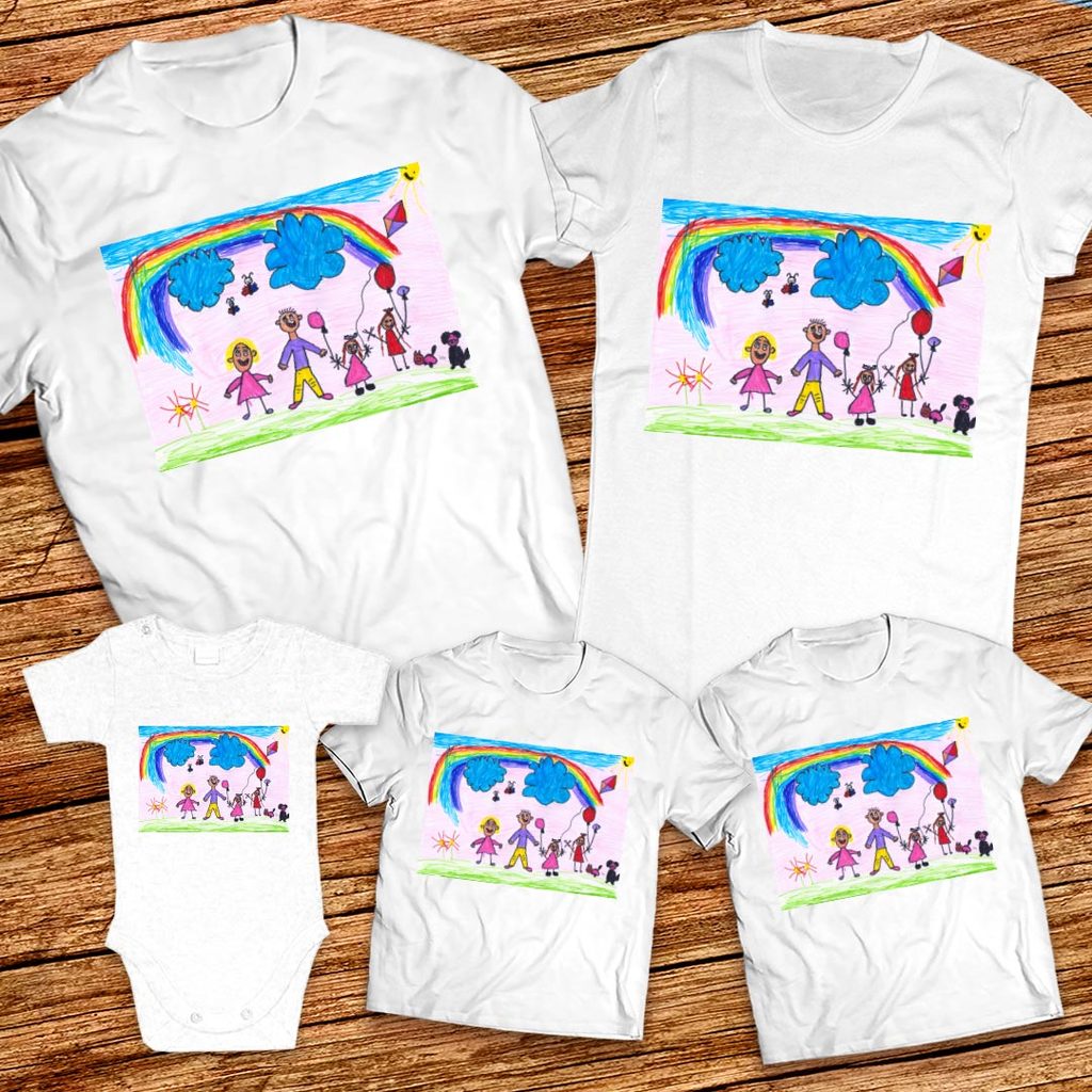 Тениски с детска рисунка на Мелани Мехмедова Алиева - 5г. ДГ Пчелица гр. Търговище