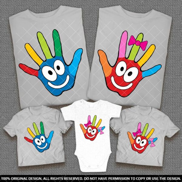 Весели тениски за цялото семейство с персонализация - Мама, Татко и децата