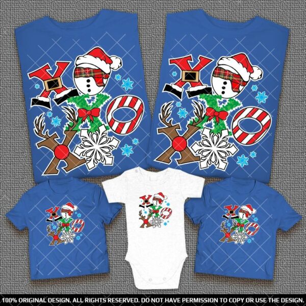 Празнични Семейни тениски за Коледа и Нова година с весел дизайн ХОХОХО