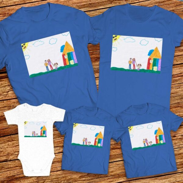Тениски с щампa с детска рисунка на Янислава Веселинова Йорданова на 11г. от гр. Айтос