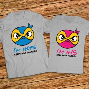 Забавни тениски I am His - I am Hers - за него и нея с емотикони