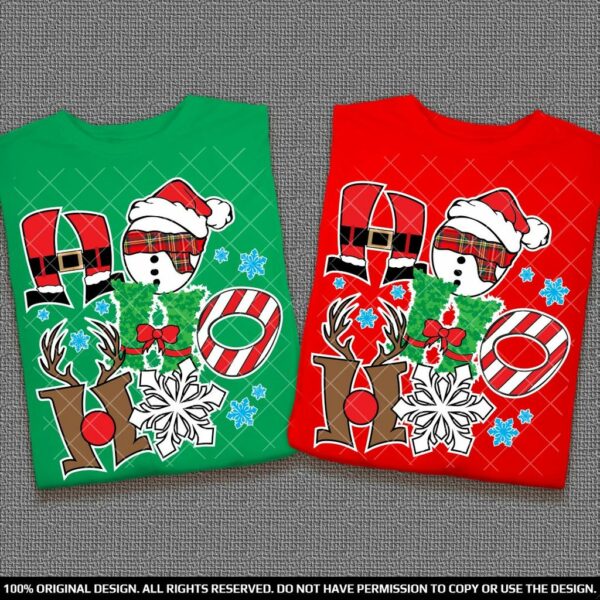 Забавни Коледни тениски за Нея и Него с весел дизайн НОНОНО