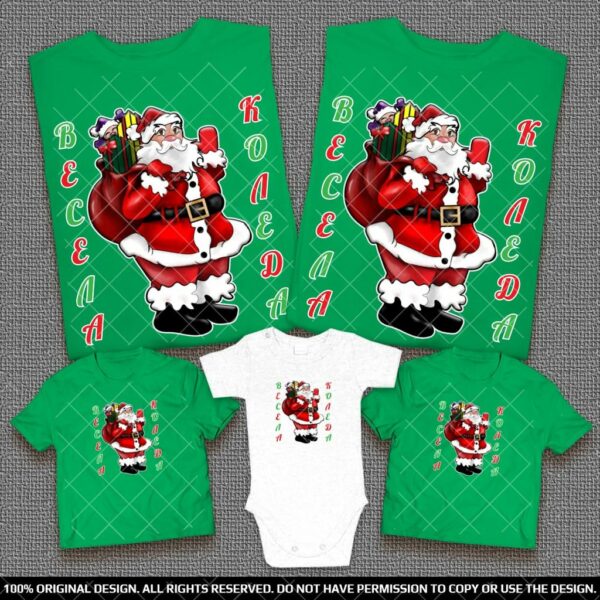 Семейни тениски с Дядо Коледа