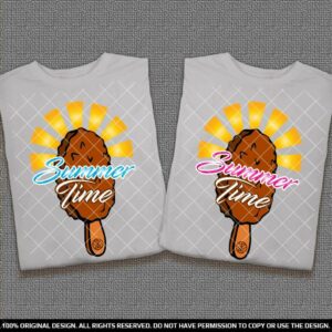 Еднакви тениски за Двойки със Сладоледи на клечка Summer Time
