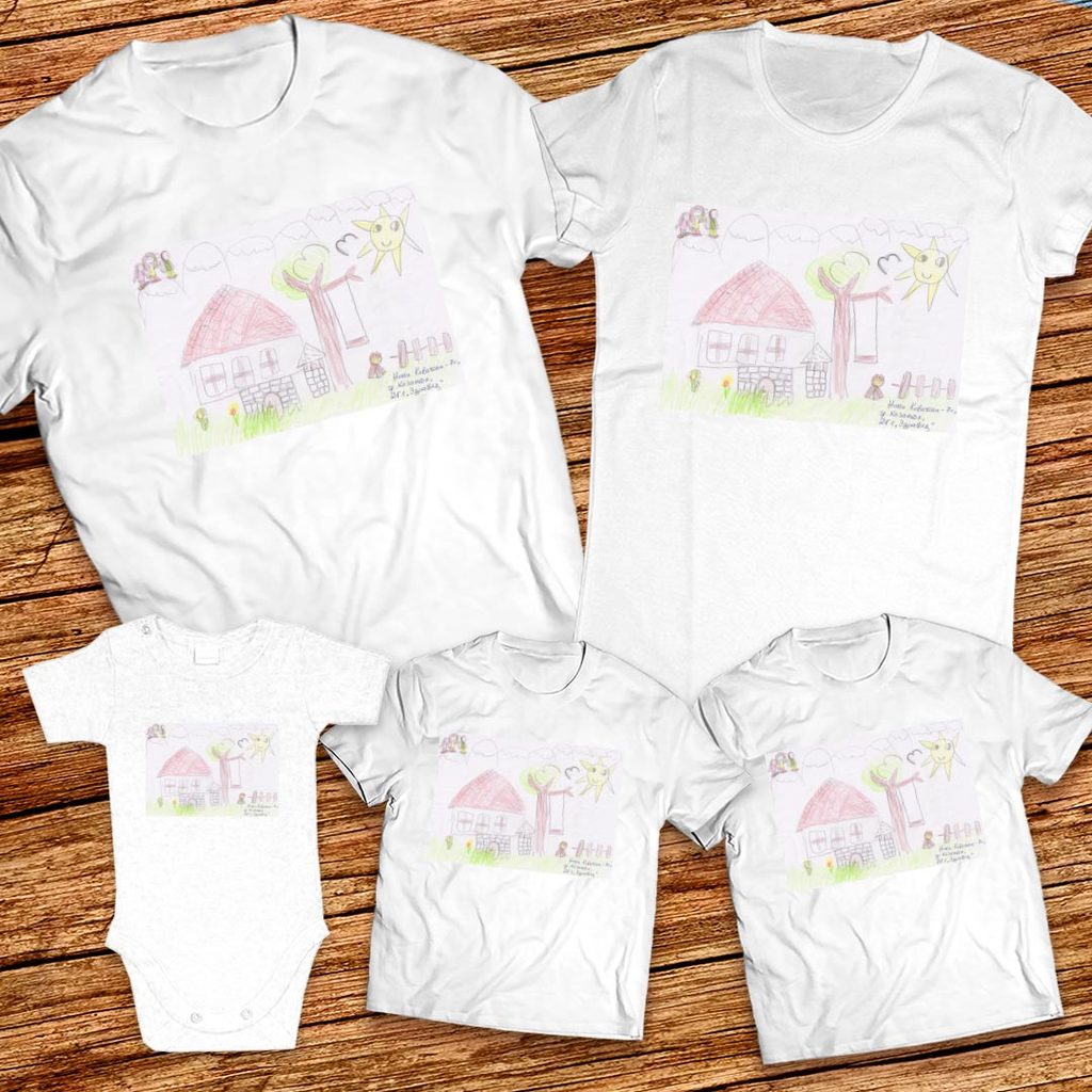 Тениски с щампa с детска рисунка на Никол Ковачева на 7г. от гр.Казанлък