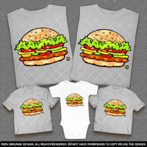 Забавен комплект тениски за Семейства и Компании с Бургери