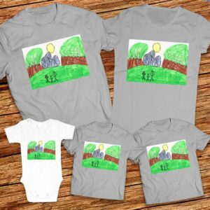 Тениски с щампa с детска рисунка на Недислав Димов Великов 4ти Б клас гр. Айтос