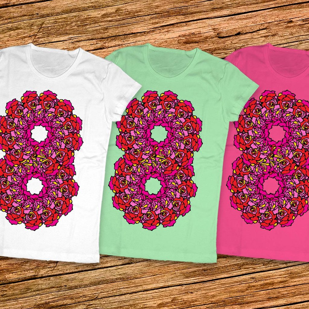 Дамски тениски с розички - Подарък за 8 Март - Честит 8-ми март