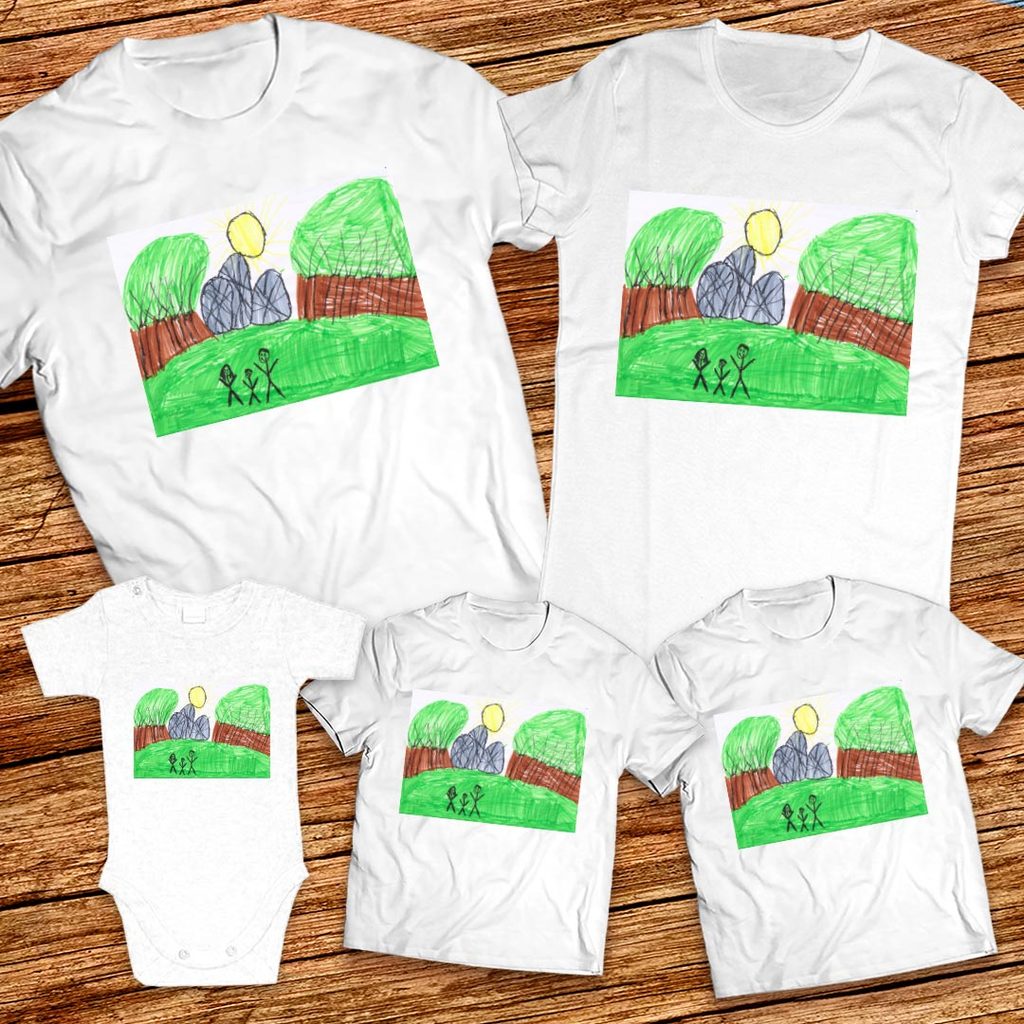 Тениски с щампa с детска рисунка на Недислав Димов Великов 4ти Б клас гр. Айтос