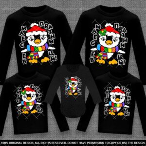 Коледни Семейни блузи с дълъг ръкав - Весели Празници с Пингвинчета